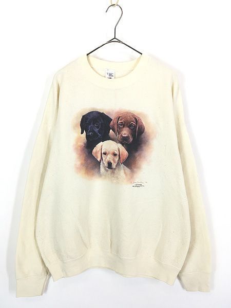 古着 90s 子犬 ゴールデンレトリーバー アニマル アート スウェット トレーナー XL 古着