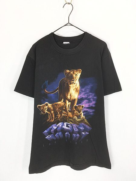 古着 90s MGM GRAND 企業 ライオン アニマル Tシャツ L位 古着