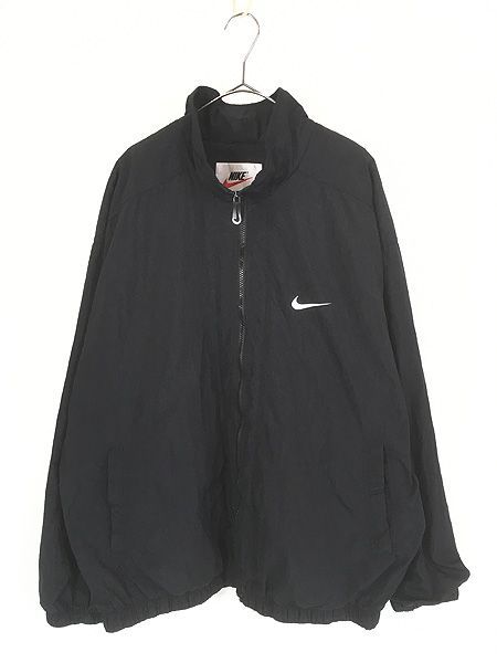 古着 90s NIKE 裏地 メッシュ & 天竺 ワンポイント ナイロン ジャケット XL 古着