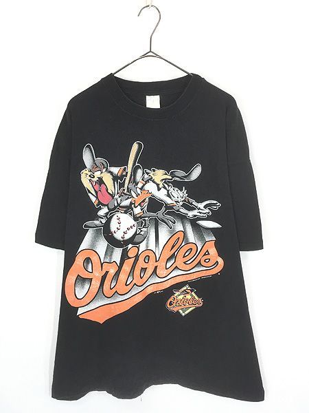 古着 90s USA製 LOONEY TUNES × MLB Baltimore Orioles オリオールズ Tシャツ XL位 古着