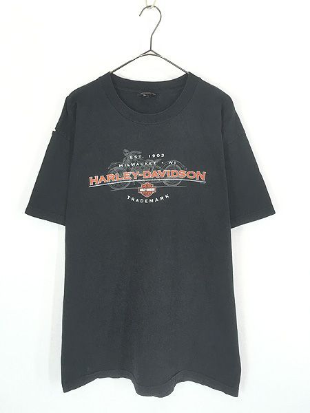 古着 00s HARLEY DAVIDSON バイク グラフィック バー&シールド Tシャツ L 古着