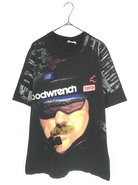 古着 90s No3 Dale Earnhardt 豪華 レーシング フォト オールオーバー Tシャツ L 古着