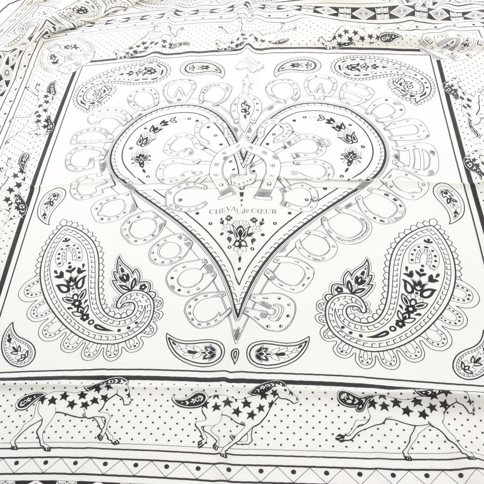 HERMES エルメス カレジェアン カレ140 カシシル シュヴァル ドゥ