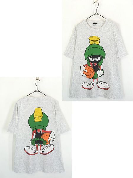 古着 90s USA製 LOONEY TUNES Marvin the Martian マービン 両面 プリント Tシャツ XL 古着