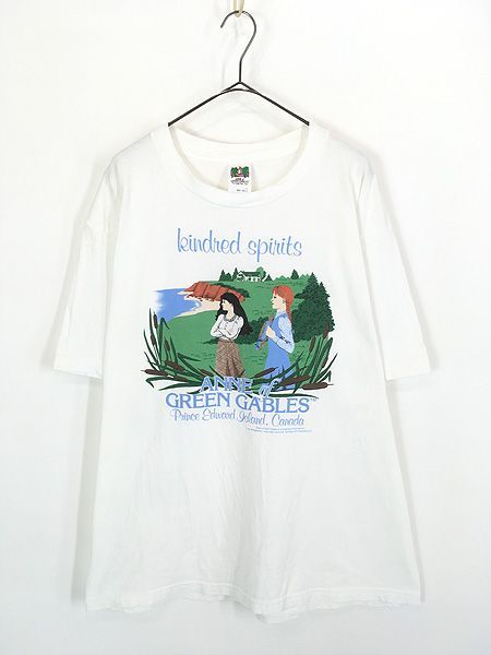 古着 90s Canada製 Anne of Green Gables 「kindred spirits」 赤毛のアン 小説 映画 ムービー TV アニメ Tシャツ L