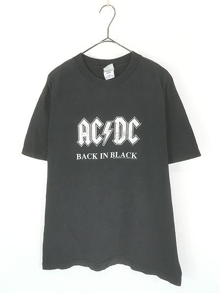 古着 00s AC/DC 「Back In Black」 ヘヴィ メタル ロック バンド Tシャツ L