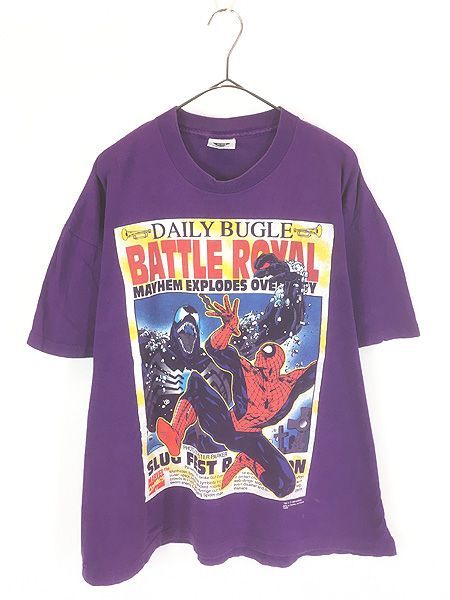 古着 90s USA製 Marvel Spider Man 「Venom's Revenge!」 スパイダーマン ヴェノム アメコミ ヒーロー Tシャツ XL 古着