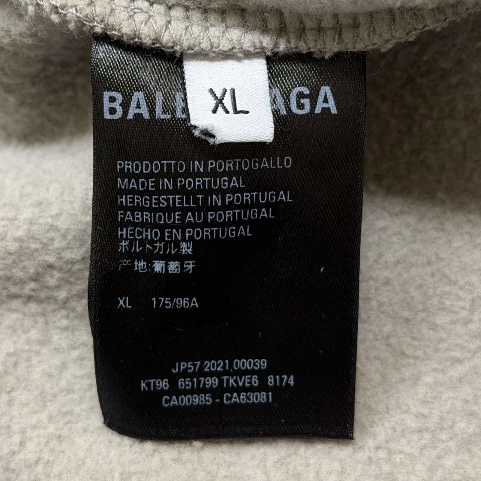 国内正規 BALENCIAGA 21AW バーコードロゴプリントパーカー フーディー 