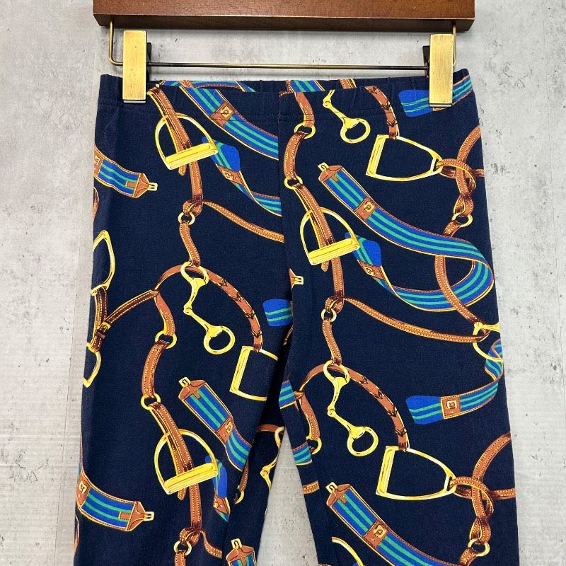 美品 RALPH LAUREN ラルフローレン ネイビー 総柄 馬具柄 ホースビット 