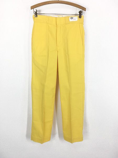 レディース 古着 Deadstock! 70s USA製 Dickies 874 コットンツイル ワーク チノ パンツ ストレート イエロー W29 L30 古着