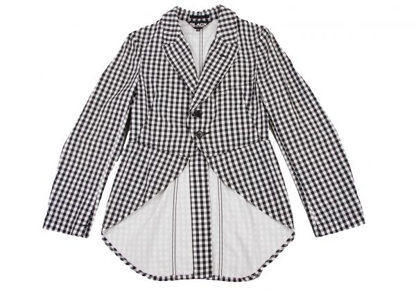 COMME des GARÇONS チェック柄 燕尾ジャケット　S ブラックコムデギャルソンBLACK COMME des GARCONS ギンガムチェック
