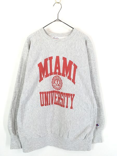 古着 90s USA製 Champion Reverse Weave 「MIAMI UNIVERSITY」 3段 カレッジ スウェット トレーナー XXL 古着 10,508円