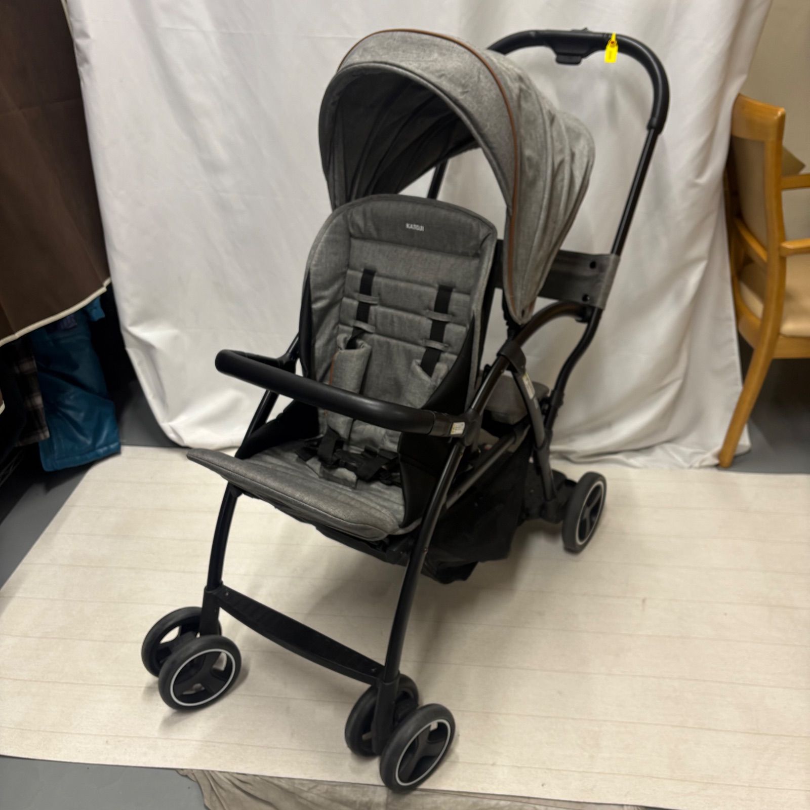 KATOJI 2-Seater ベビーカー 自立 グレー 灰色-直売公式店