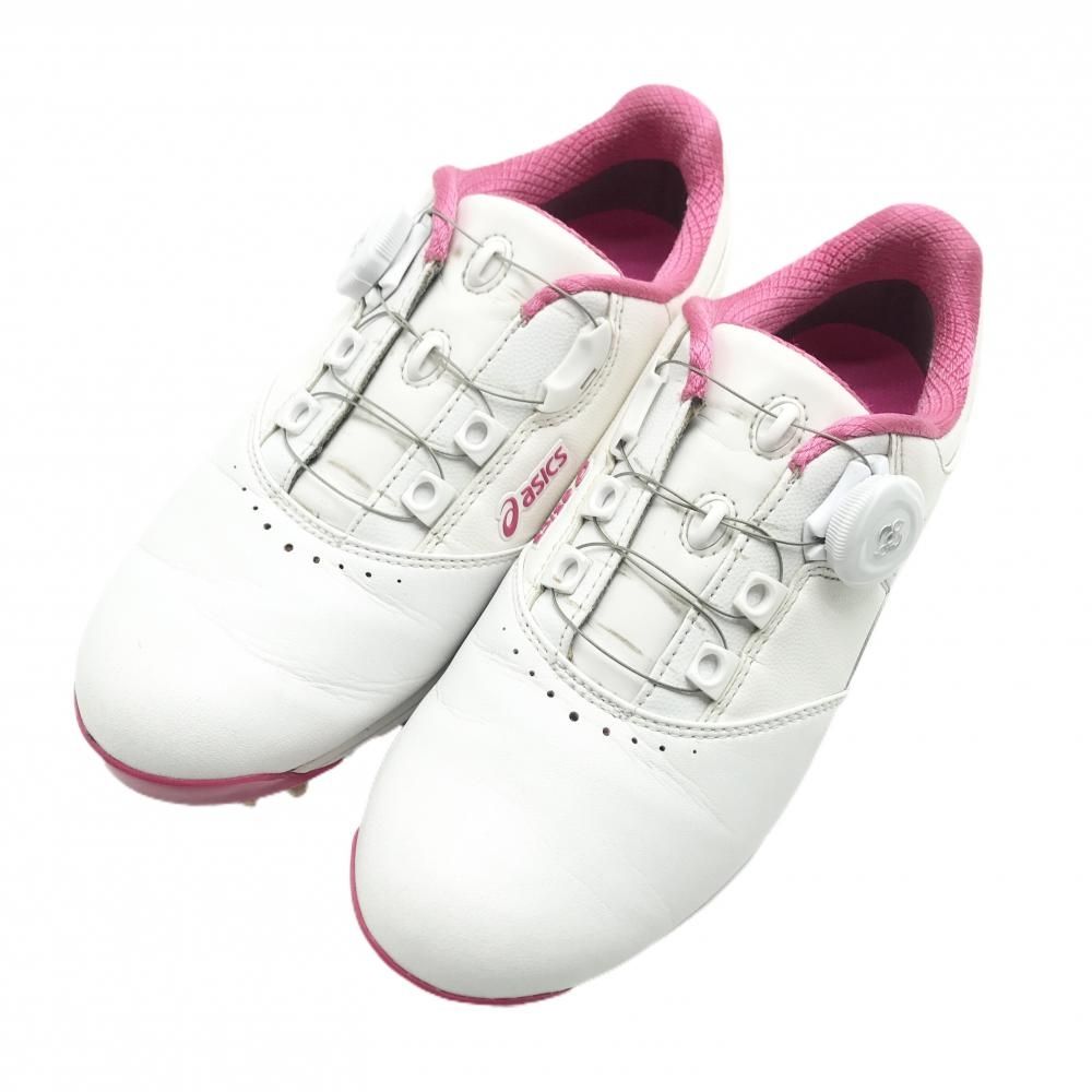 アシックス ゴルフシューズ 白×ピンク TGN917 ゲルエース BOA ダイヤル 