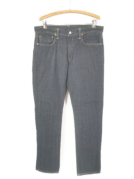 古着 Polo Ralph Lauren 「黒カン シングル」 濃紺 デニム パンツ ジーンズ スリム ストレート W36 L31 古着
