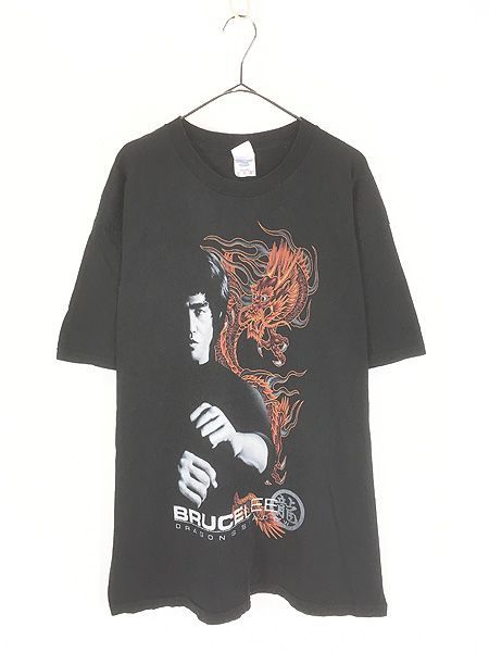 古着 00s Bruce Lee ブルース リー 「DRAGON\'S SHADOW」 ドラゴン Tシャツ XL 古着
