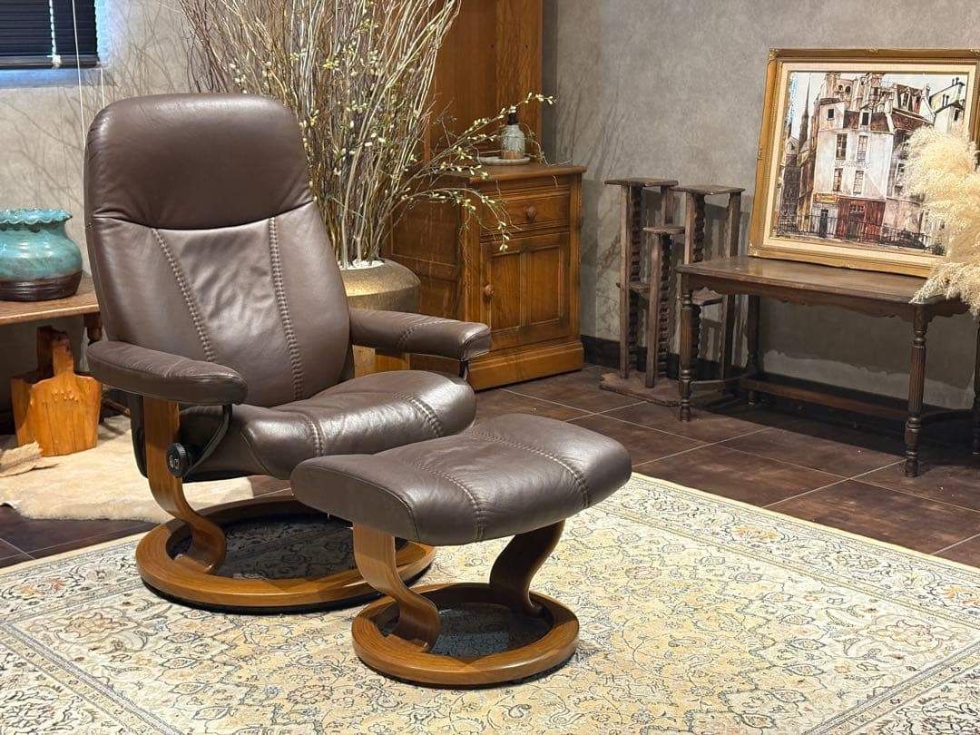 ②エコーネス パーソナルソファ オットマン ストレスレスチェア IZZ