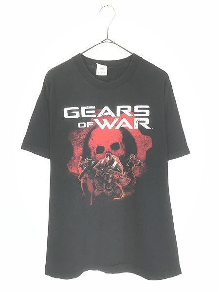 古着 00s Xbox 360 Gears of War ギアーズ オブ ウォー スカル ロゴ アクション シューティング TV ゲーム Tシャツ L 古着