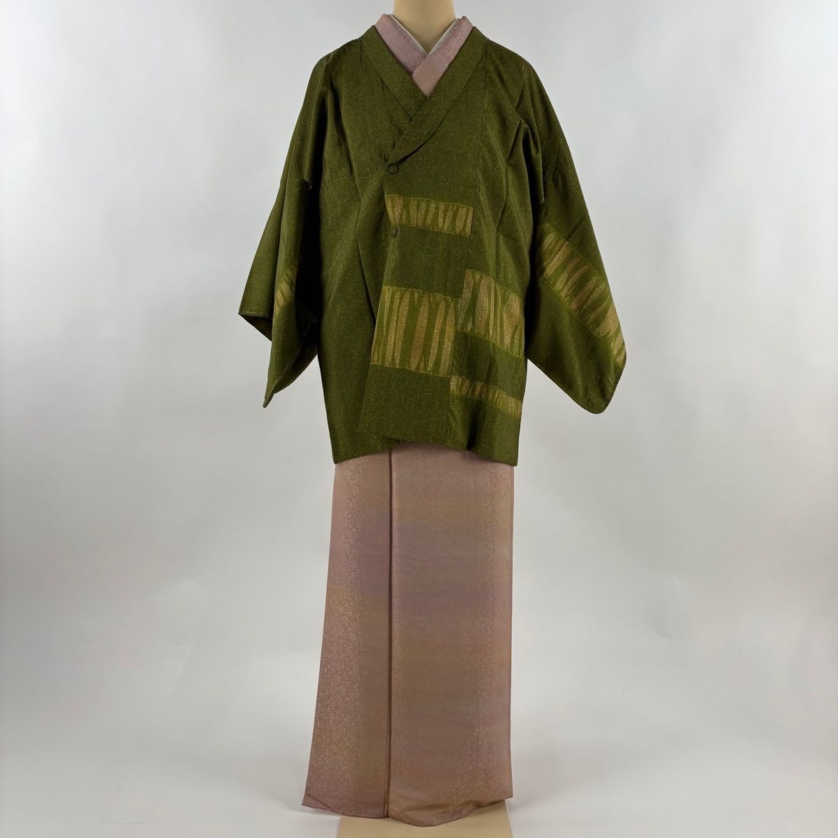 在庫一掃】 【美品】 道行 身丈80cm 裄丈64cm M 和装コート へちま衿 
