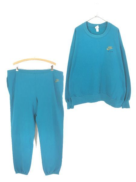 古着 90s USA製 NIKE AIR ロゴ スウォッシュ ワンポイント 刺しゅう スウェット トレーナー & パンツ セットアップ XL 古着 11,544円