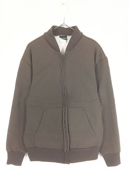 古着 90s USA製 CAMBER NFL Cleveland Browns ブラウンズ 刺しゅう 裏サーマル ヘビー スウェット ジップ トレーナー M 古着