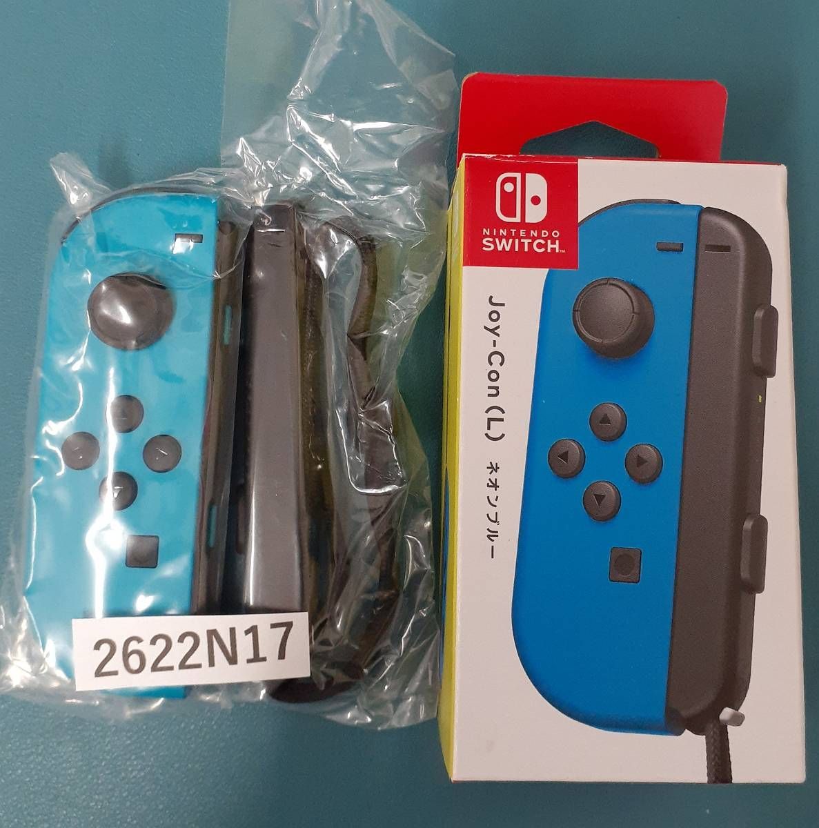 純正・箱付【2622N17】Nintendo Switch Joy-Con(L) ネオンブルー