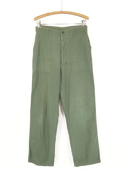 古着 60s 米軍 US ARMY 「初期」 8.5oz コットンサテン ミリタリー ベイカー パンツ ストレート W31 L30