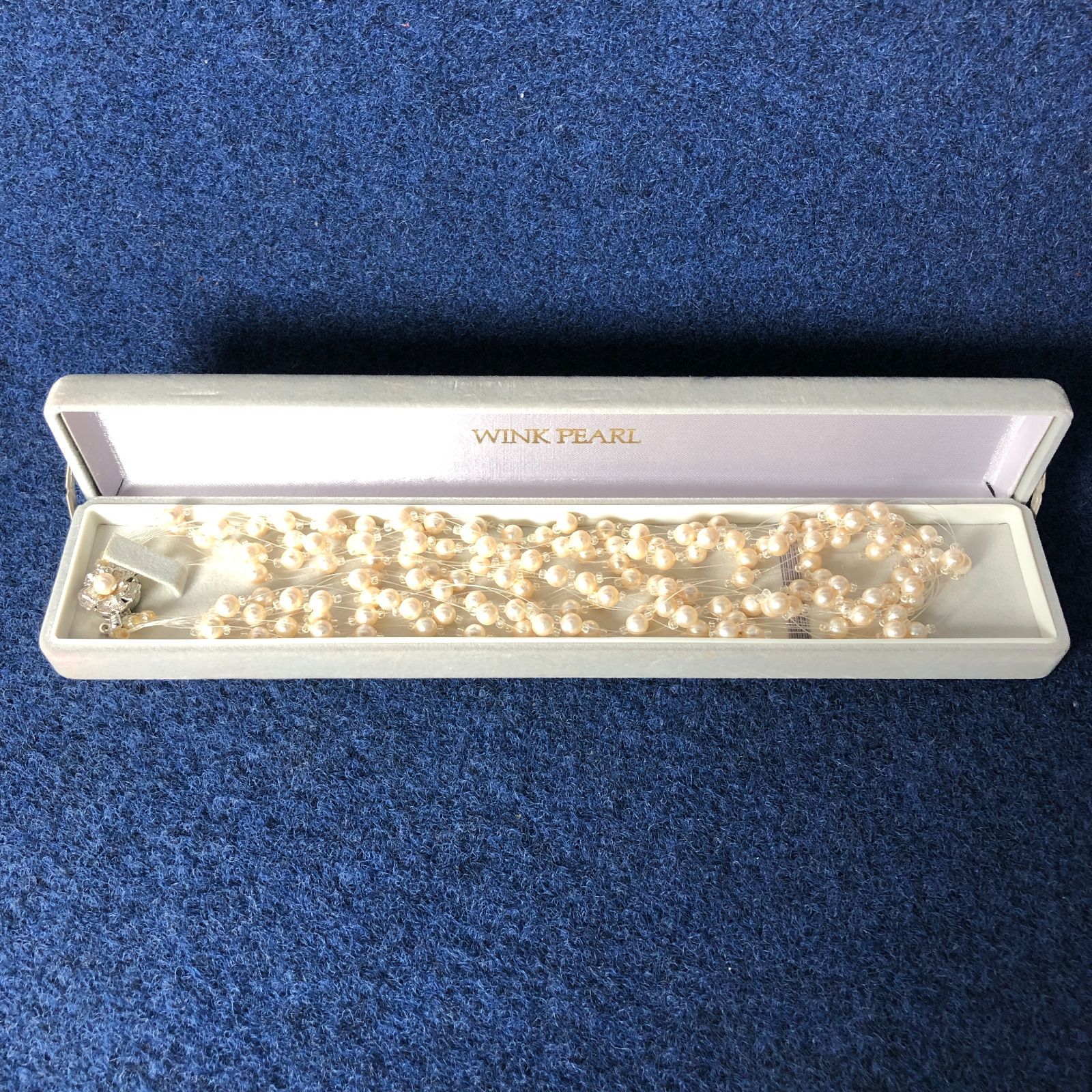 WINK PEARL 貝パール ネックレス SILVER留め具 全長約410mm ワイヤー 