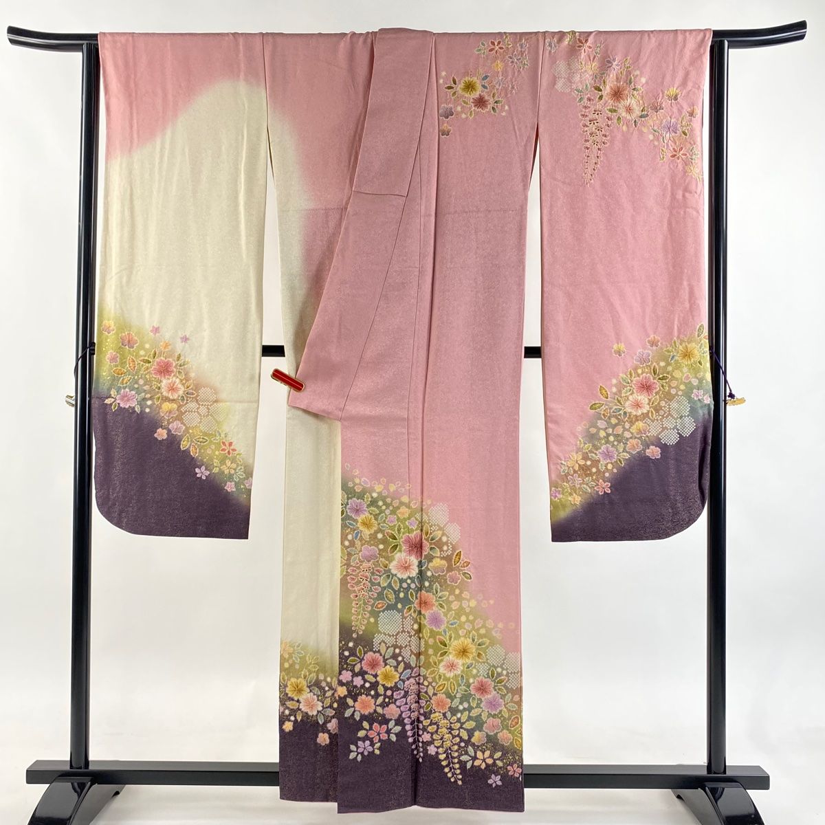 在庫一掃】 【美品】 振袖 身丈156.5cm 裄丈66cm M 袷 徳永憲峯 落款