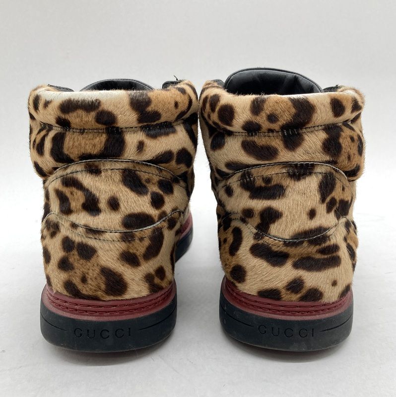 GUCCI グッチ 日本限定モデル レオパード柄 ハラコ ハイカット