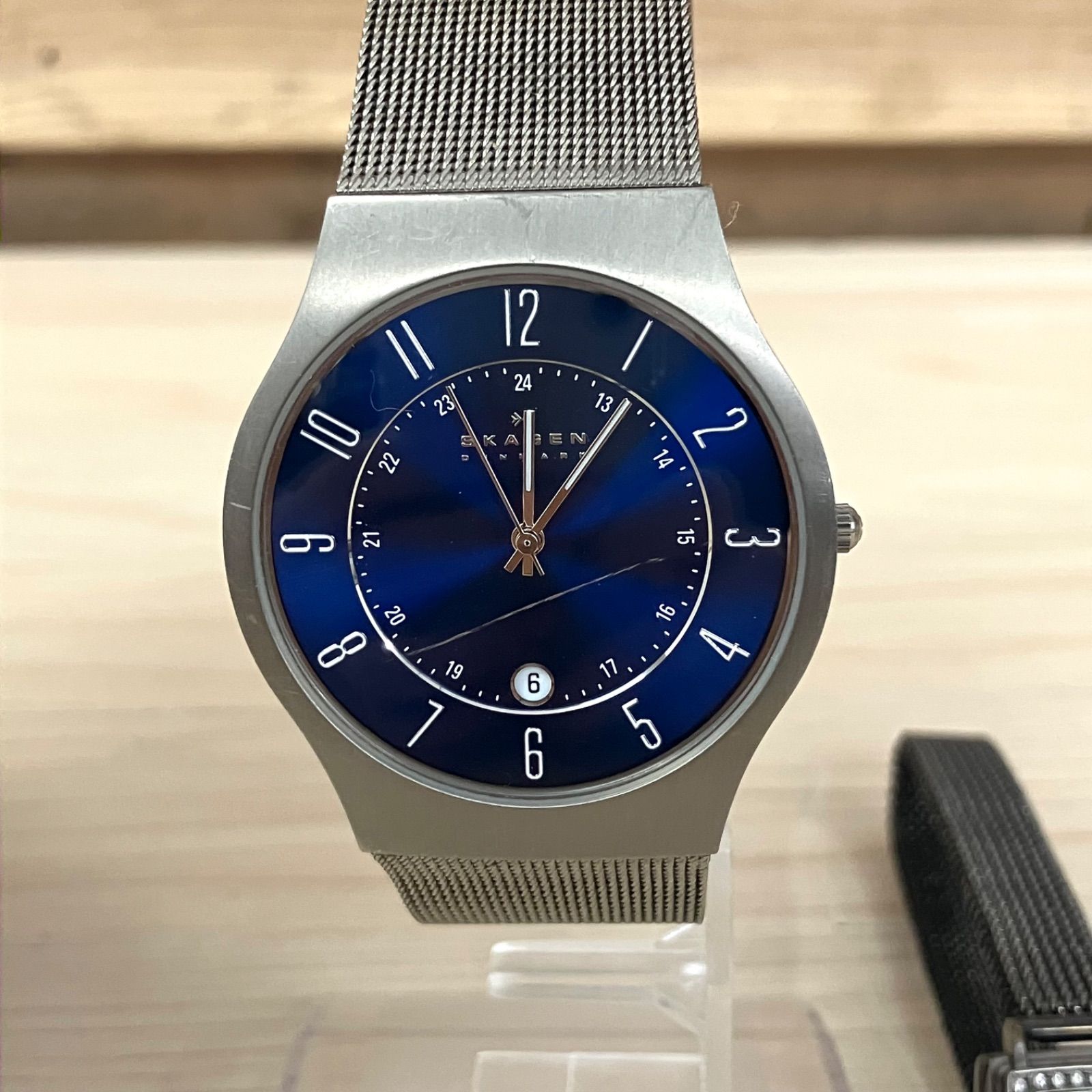 C018 電池交換済み SKAGEN スカーゲン 2点セット ウルトラスリム 