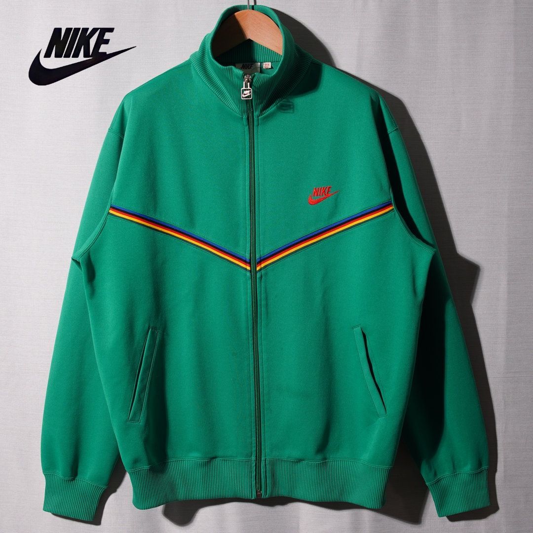 90s 銀タグ ナイキ NIKE トラックジャケット XL グリーン レインボー