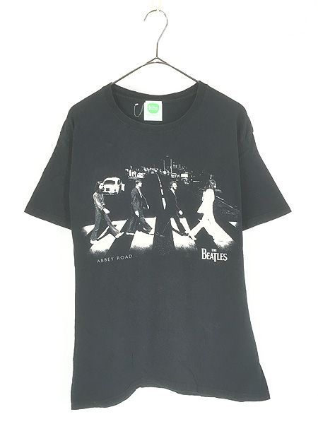 古着 00s The Beatles 「ABBEY ROAD」 メンバー フォト ミュージック バンド Tシャツ M