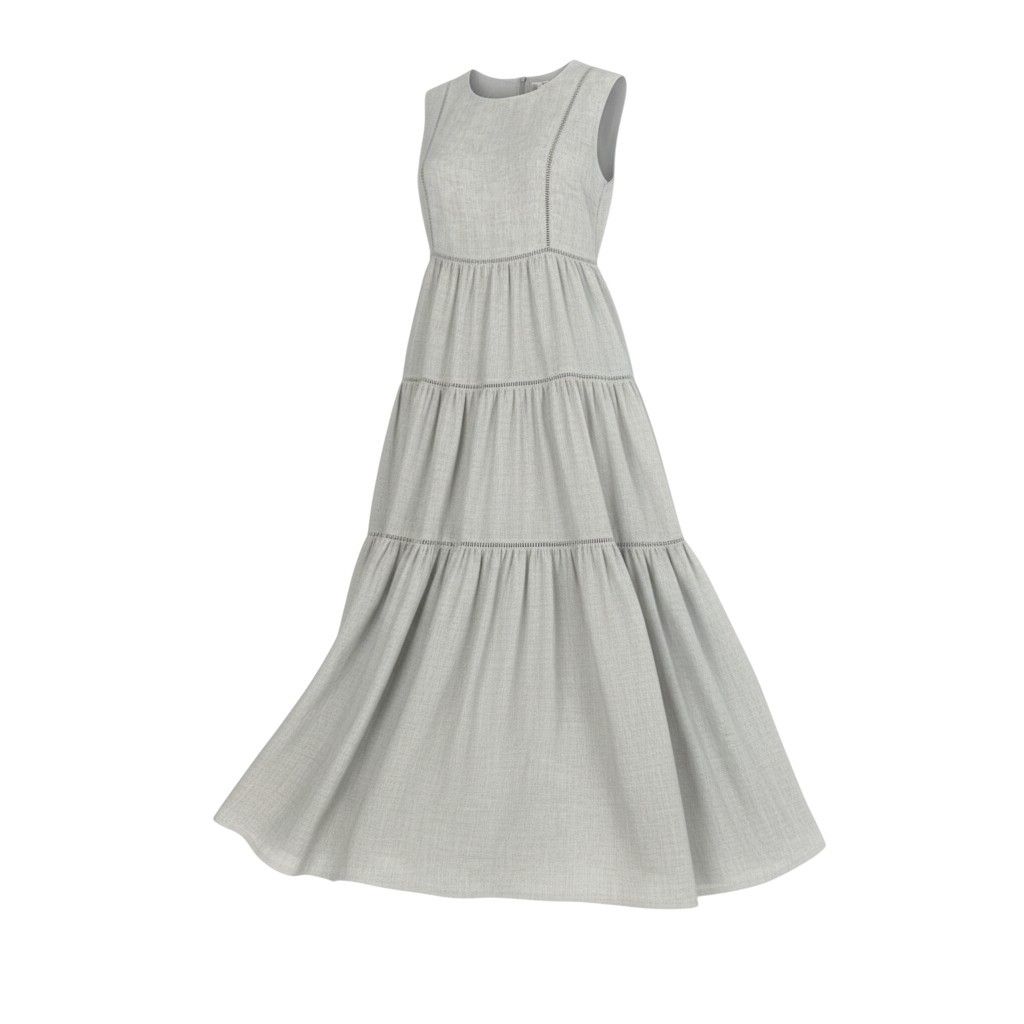 51b12 【美品】Rene ルネ ティアードドレスワンピース ノースリーブ 