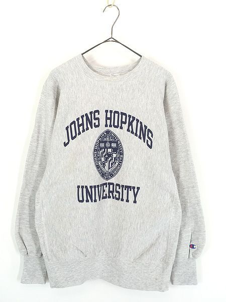 古着 90s USA製 Champion Reverse Weave 「JOHNS HOPKINS」 3段 カレッジ リバース スウェット XL 古着①