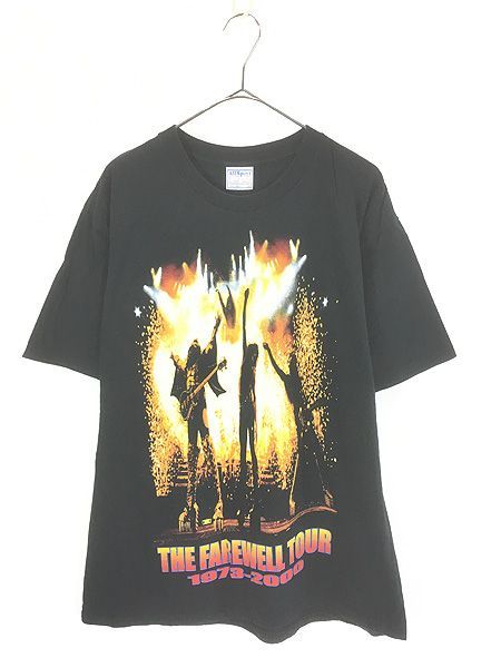 古着 00s KISS 「The Farewell Tour 1973-2000」 ツアー メタル ロック バンド Tシャツ L