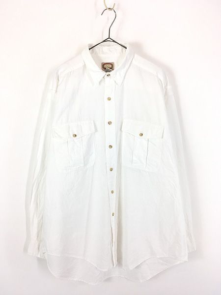 古着 90s BANANA REPUBLIC 無地 ソリッド リネン コットン シャツ ホワイト L 6,475円