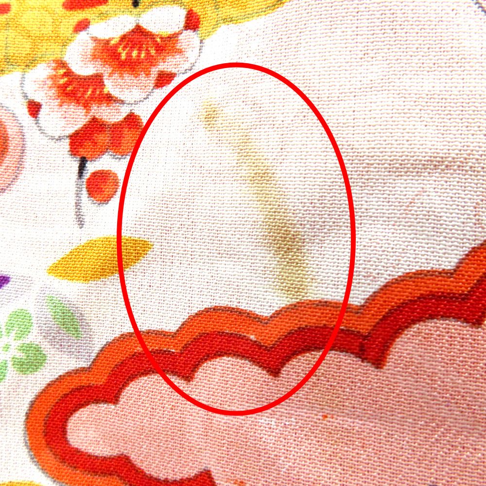 子供着物 アンティーク 昔 赤 多色 扇 御所車 冊子 花 雲 宝文様 女児