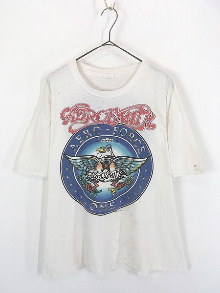 古着 80s AERO SMITH 「AERO FORCE ONE」 ツアー ハード ロック バンド Tシャツ XL