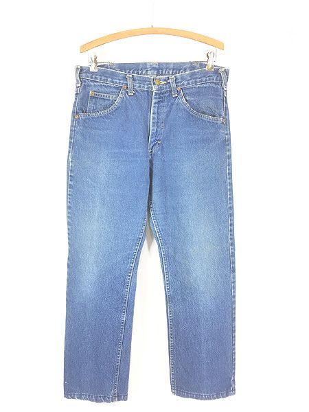 古着 80s USA製 Lee 200 濃紺 ブルー デニム パンツ ジーンズ ストレート W33 L28