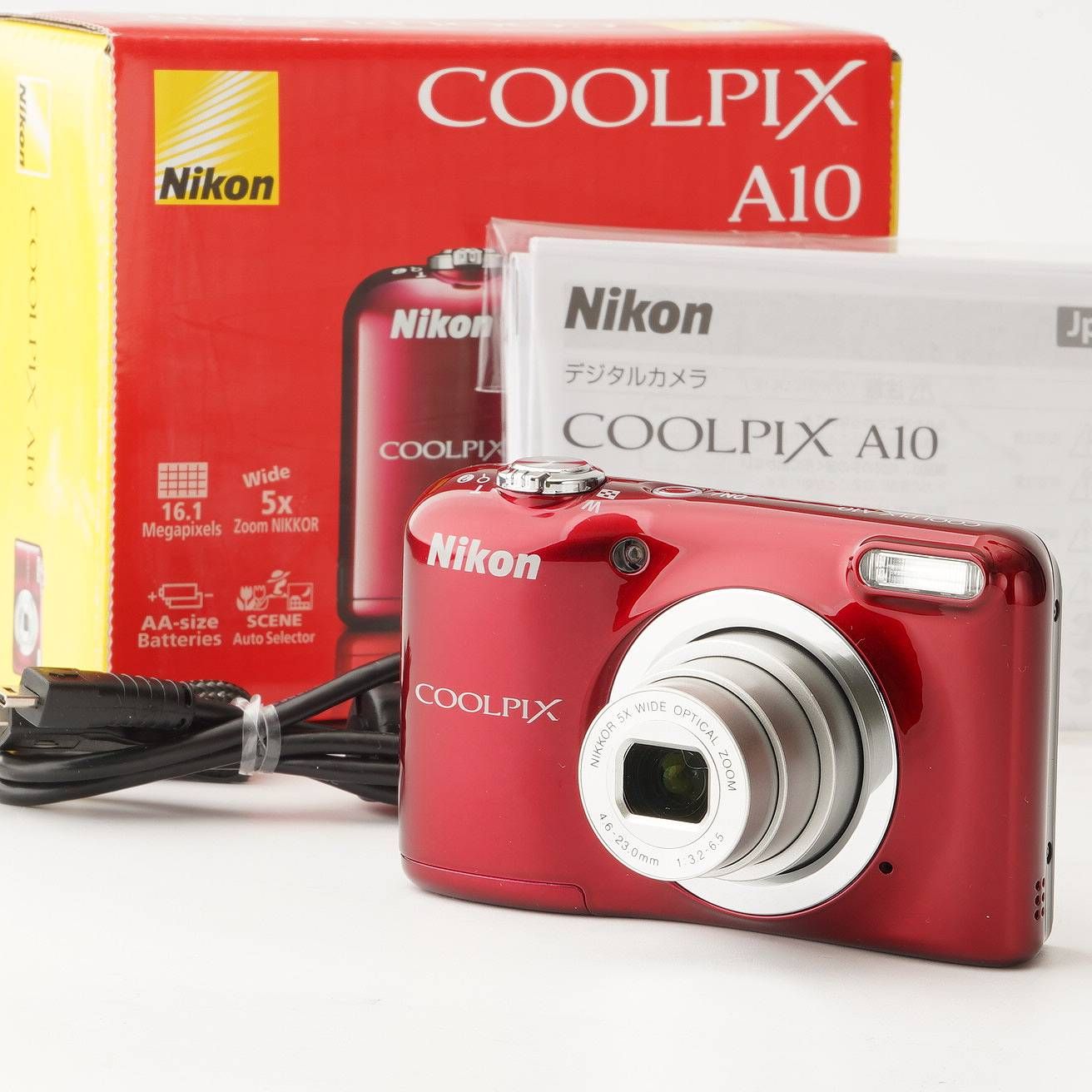 ニコン Nikon COOLPIX A10 レッド 5x 光学ズーム - メルカリ