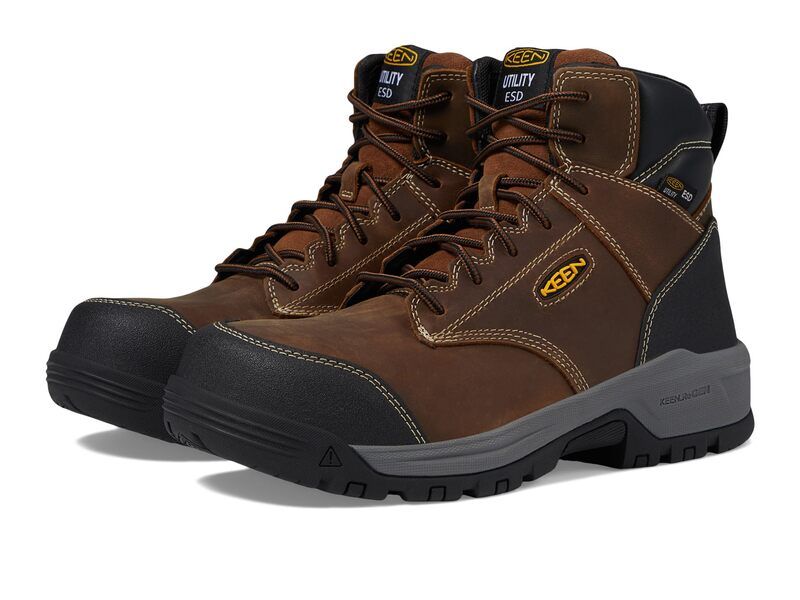 キーン メンズ シューズ ブーツ・レインブーツ KEEN Utility Evanston 6 Composite Toe ESD BisonBlack ブラック
