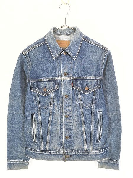 古着 80s USA製 Levi's 70506-0216 ハンド ポケット付 ブルー デニム トラッカー ジャケット Gジャン 36R