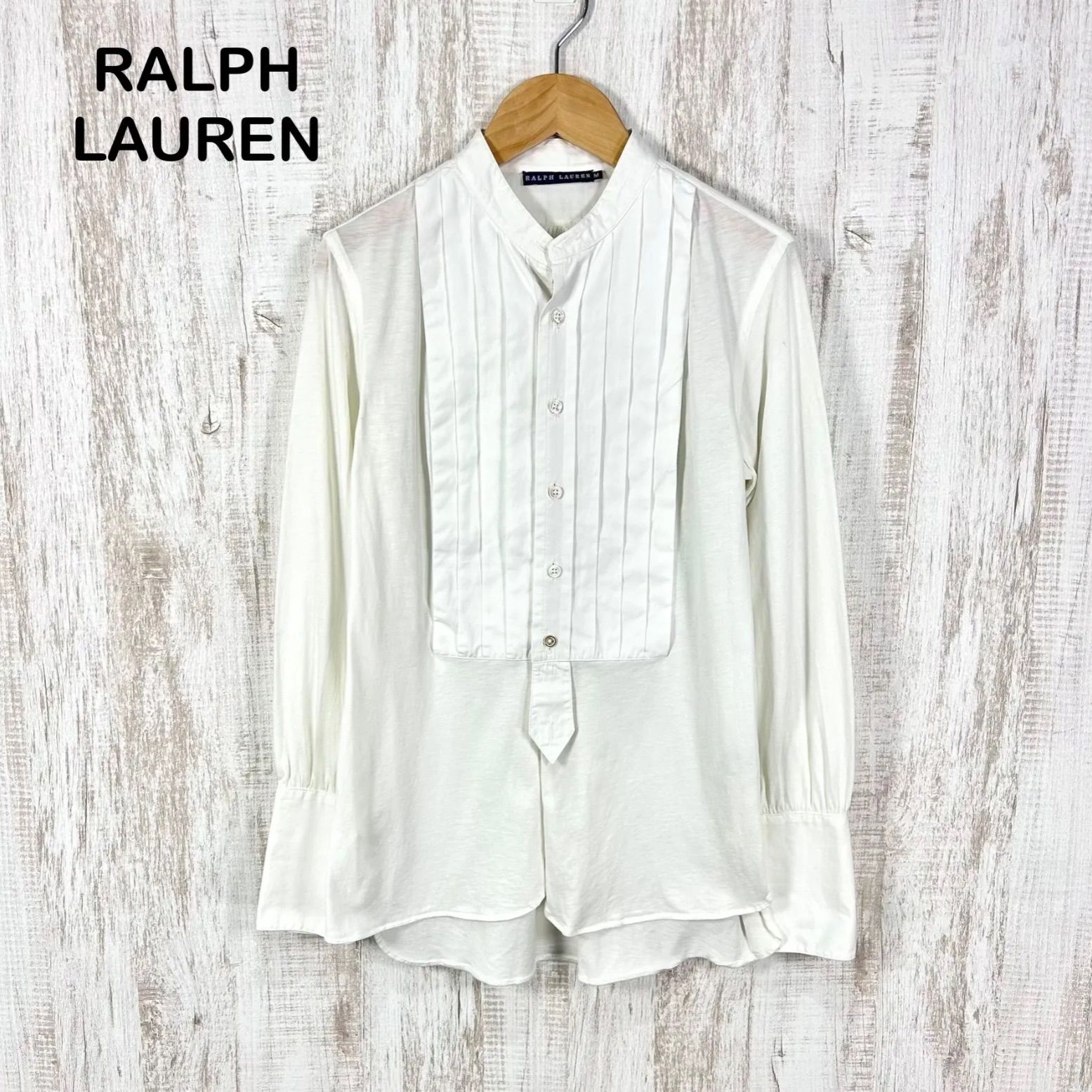 RALPH LAUREN ラルフローレン フロントプリーツ バンドノーカラー 