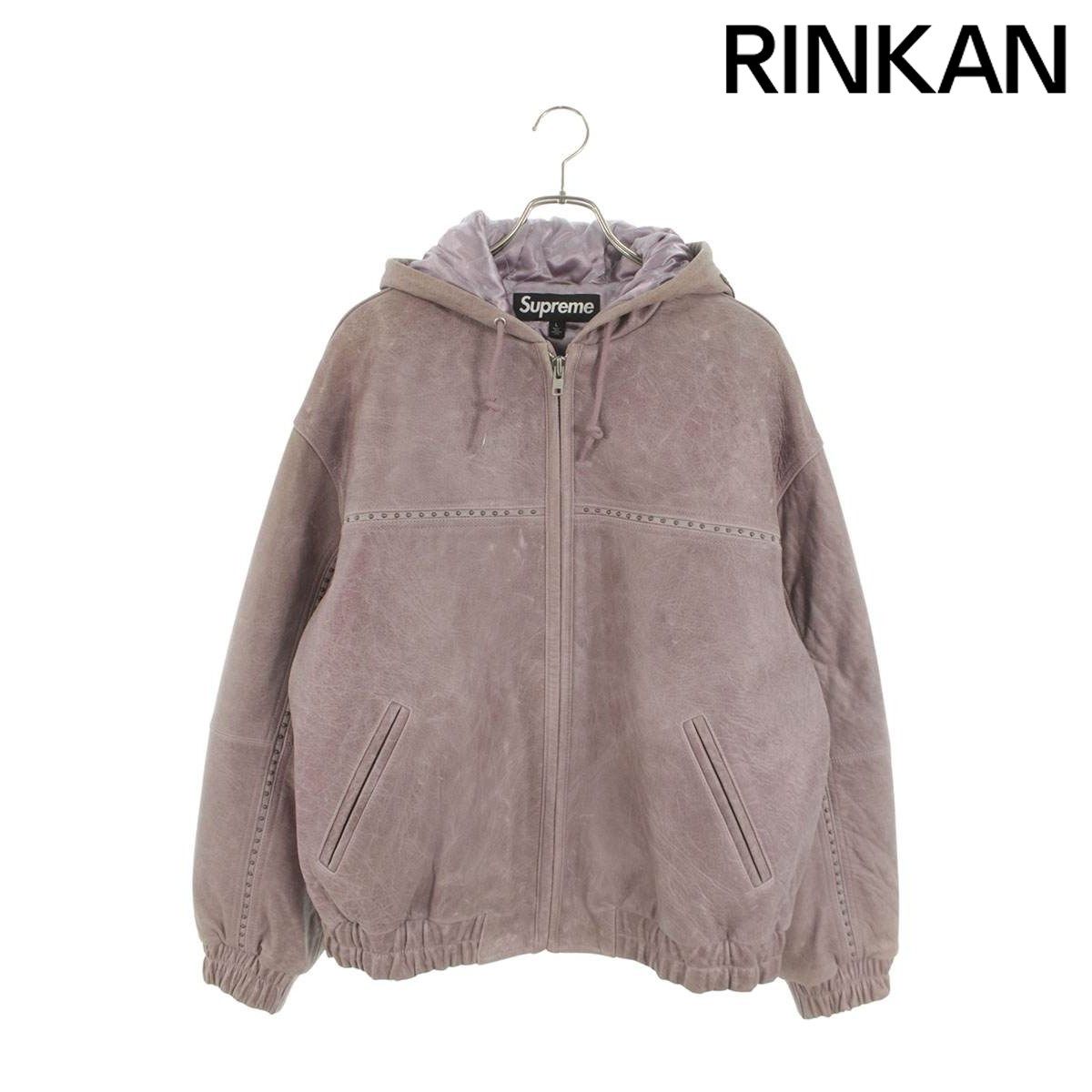 シュプリーム  25SS  Studded Hooded Leather Jacket スタッズフードレザージャケット メンズ L