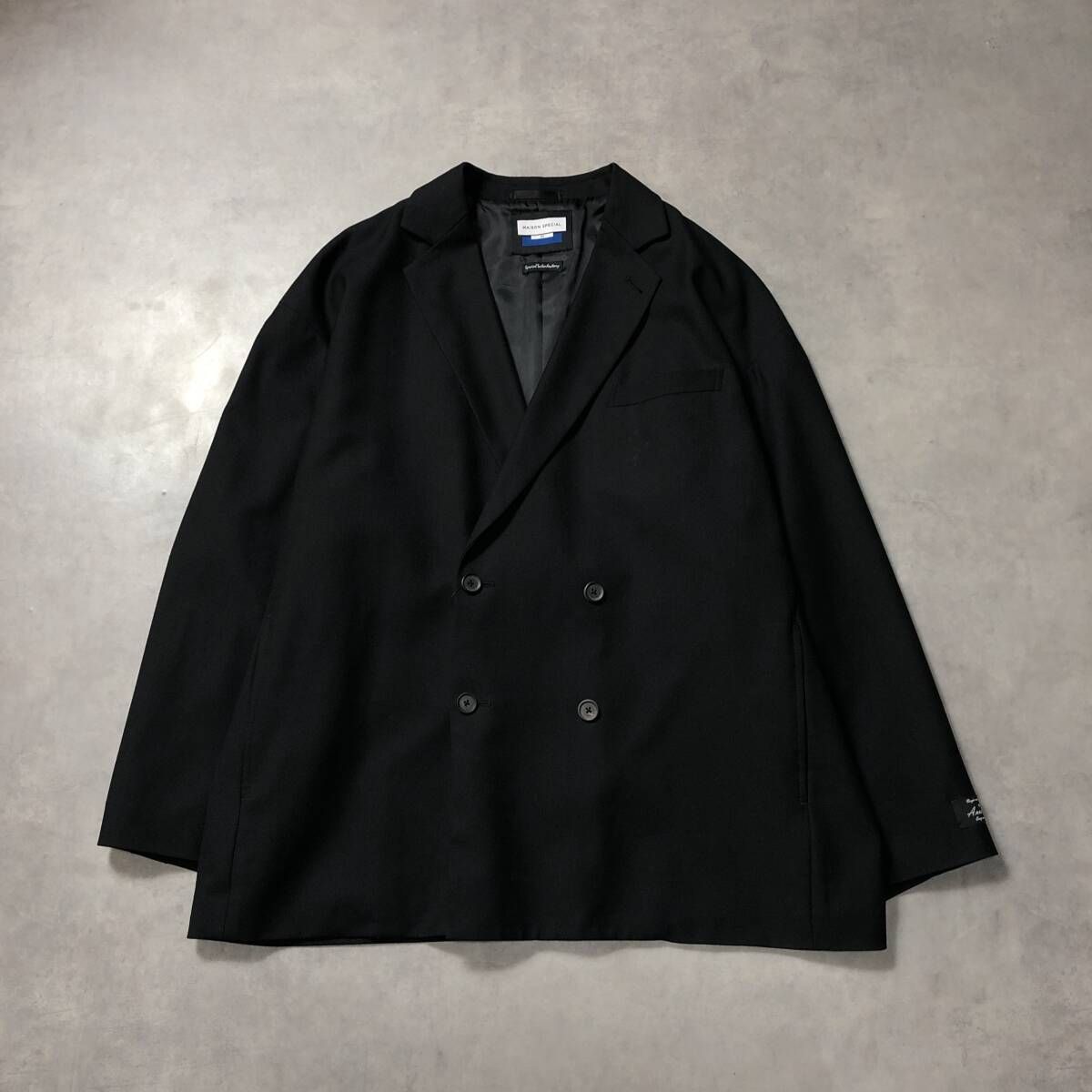 GQ4735◇MAISON SPECIAL ：ダブルブレストジャケット◇M◇ブラック 