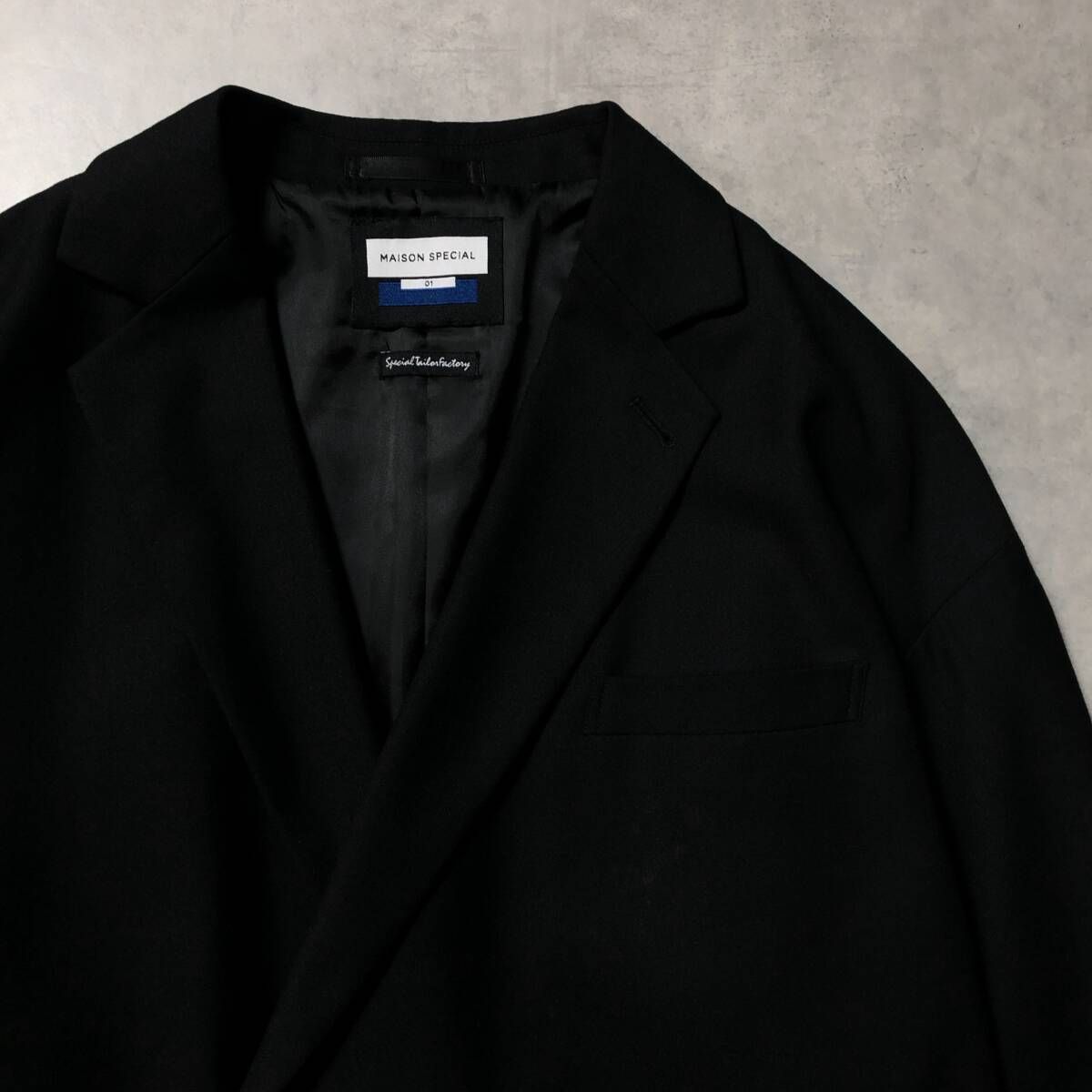 GQ4735◇MAISON SPECIAL ：ダブルブレストジャケット◇M◇ブラック 