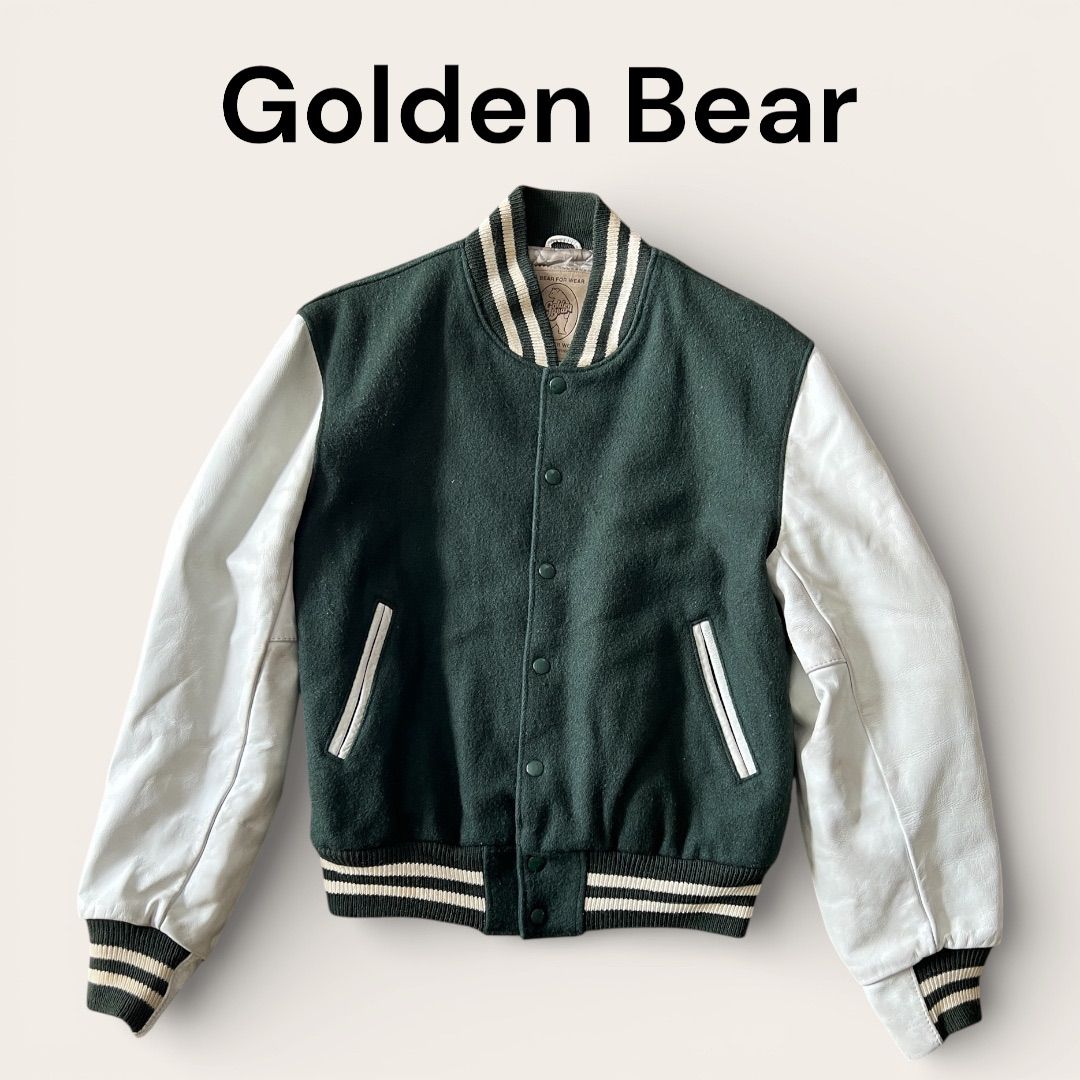Golden Bear スタジャン Mサイズ グリーン/ベージュ Golden Bear ゴールデンベア スタジャン Mサイズ グリーン ホワイト