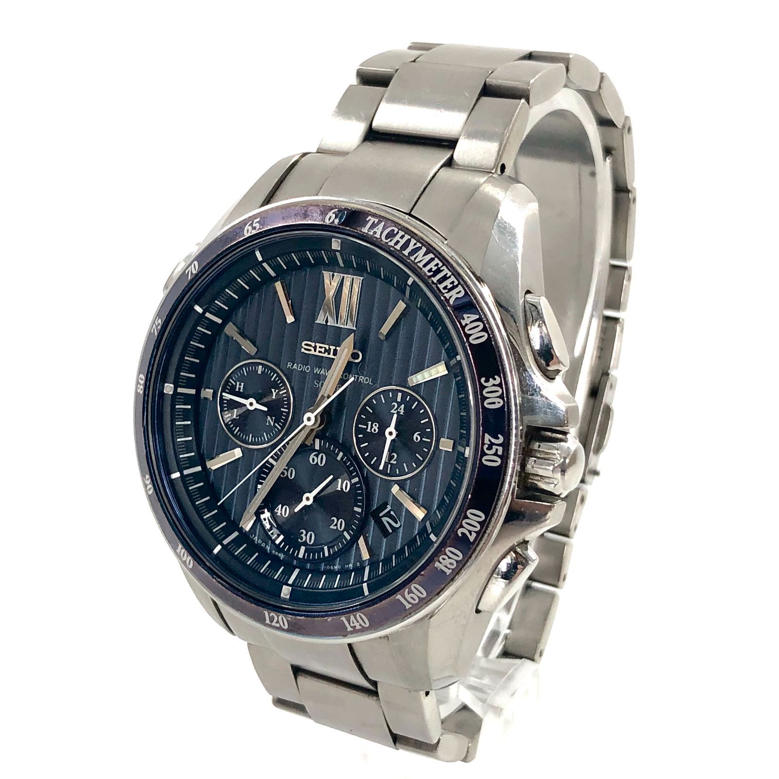 メンズ SEIKO セイコー 8B82-0AL0 クロノグラフ SS/電波ソーラー 