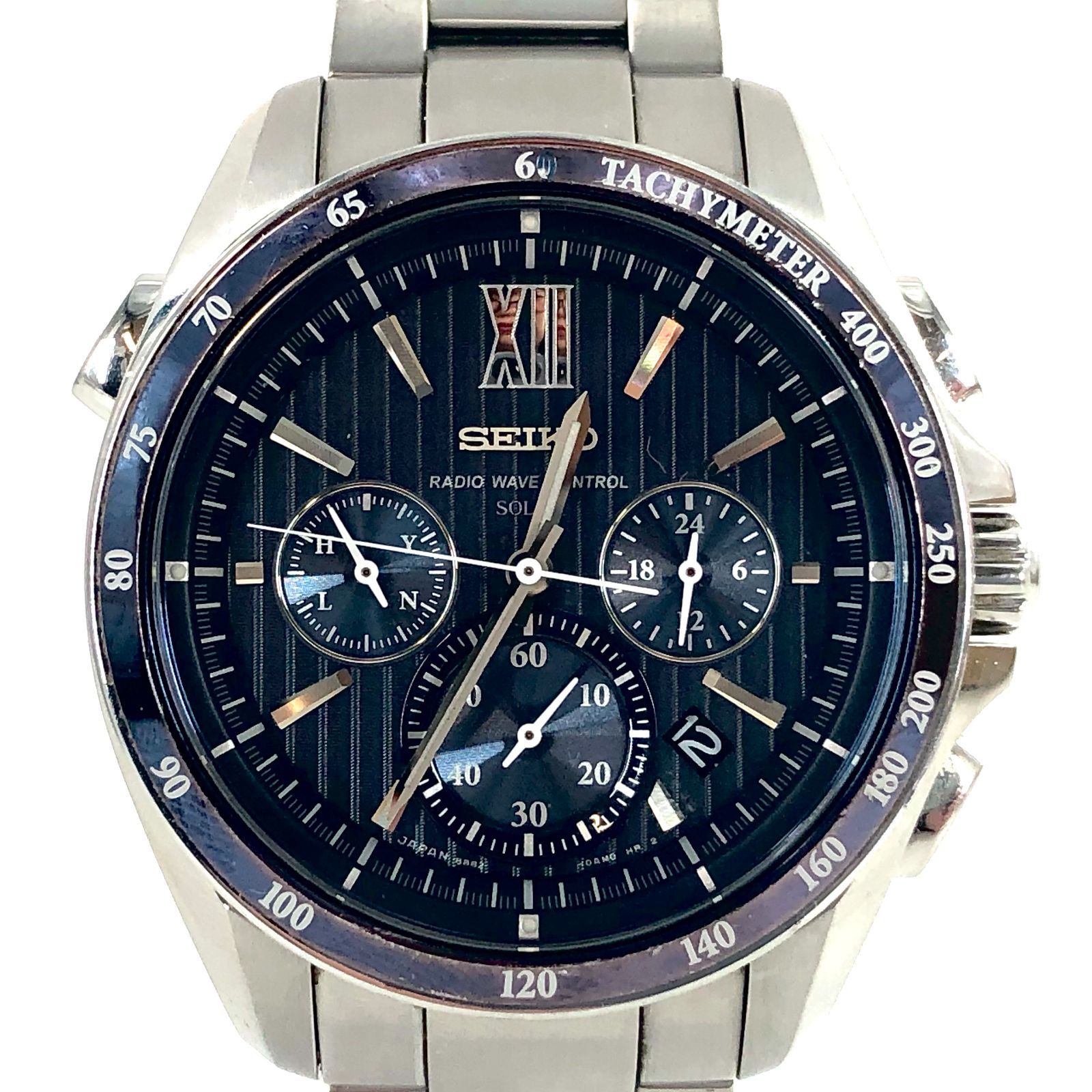 メンズ SEIKO セイコー 8B82-0AL0 クロノグラフ SS/電波ソーラー 